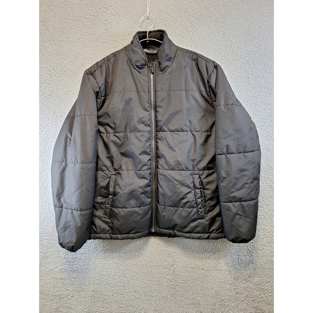 Swiss Tech Puffer Jacket‎ Mens L Black Full Zip Fleece Lined Winter Coat Outdoor